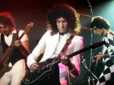 La banda británica Queen, durante un concierto en New Haven, Connecticut (EE UU), en 1977.