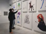 Algunos de los dibujos de la exposición de Pixar en Sevilla.