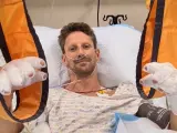 Grosjean, desde el hospital