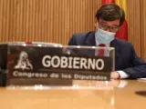 El ministro de Sanidad, Salvador Illa, durante la Comisión de Sanidad y Consumo del Congreso de los Diputados, en Madrid, (España), a 8 de octubre de 2020.