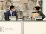 El presidente Pedro Sánchez y el vicepresidente Pablo Iglesias, este martes.