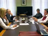 El ministro José Luis Escrivá, en una reunión con UGT.