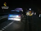 Imagen del accidente provocado por el individuo que conducía en sentido contrario en Mazarrón