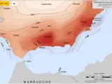 Mapa de peligrosidad sísmica de España, de la región sur peninsular, para periodo de retorno de 475 años, (IGN) correspondiente a la actualización de 2012.