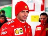 Carlos Sainz, durante sus primeros test con Ferrari