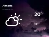 El tiempo en Almería: previsión para hoy lunes 1 de febrero de 2021