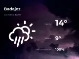 El tiempo en Badajoz: previsión para hoy viernes 5 de febrero de 2021