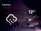 El tiempo en Cáceres: previsión para hoy martes 9 de febrero de 2021