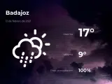 El tiempo en Badajoz: previsión para hoy viernes 12 de febrero de 2021