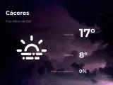 El tiempo en Cáceres: previsión para hoy lunes 15 de febrero de 2021