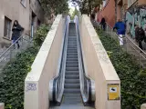 Escaleras mecánicas de la Baixada de la Glòria en el barrio de Vallcarca.