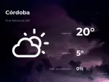 El tiempo en Córdoba: previsión para hoy viernes 19 de febrero de 2021