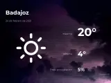 El tiempo en Badajoz: previsión para hoy miércoles 24 de febrero de 2021