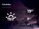 El tiempo en Córdoba: previsión para hoy viernes 26 de febrero de 2021