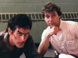 Bruce Campbell y Sam Raimi en el rodaje de 'Terroríficamente muertos'