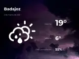 El tiempo en Badajoz: previsión para hoy martes 2 de marzo de 2021