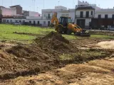 Obras para la construcción de una bolsa de aparcamientos junto a La Paz