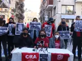 La rueda de prensa de Claudia y el Sindicato de Barrio del Poble-Sec.
