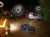 Accidente con un tractor