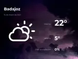 El tiempo en Badajoz: previsión para hoy martes 16 de marzo de 2021