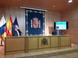 Delegado del Gobierno en Canarias, Anselmo Pestana, y delegado territorial de la Aemet en Canarias, David Suárez