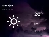 El tiempo en Badajoz: previsión para hoy jueves 18 de marzo de 2021