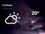 El tiempo en Córdoba: previsión para hoy jueves 18 de marzo de 2021