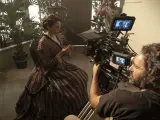 Leonor Watling, durante el rodaje de la serie 'La Templanza', de Amazon Prime Video.