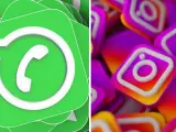 Los logos de las redes sociales WhatsApp e Instagram.