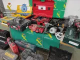 Objetos incautados a los cuatro detenidos por robar en el interior de vehículos en Guadalajara