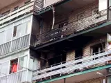 Imagen de la vivienda que se ha incendiado en San Sebastián