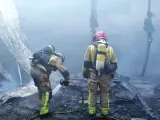 Bomberos, en el lugar del incendio