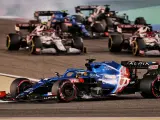 Fernando Alonso, durante la carrera del GP de Bahréin