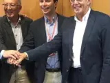Los socialistas gallegos Fernando González Laxe, Gonzalo Caballero y Emilio Pérez Touriño