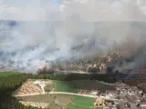 Imagen del incendio declarado en Requena (Valencia)