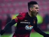 Falcao celebra un gol con el Galatasaray.