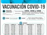 Cartel sobre la vacunación en la capital vallisoletana la próxima semana.