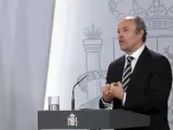El ministro de Justicia, Juan Carlos Campo, durante una rueda de prensa.
