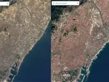 Antes y después de la ciudad de Barcelona.