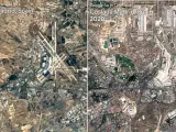 Antes y después de la zona de Coslada en Madrid.