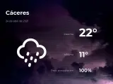 El tiempo en Cáceres: previsión para hoy sábado 24 de abril de 2021