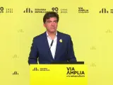 El diputado de ERC en el Parlament Sergi Sabrià en rueda de prensa telemática.