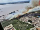Controlado el incendio forestal que afecta al Parque Natural Lagunas de la Mata, en Torrevieja
