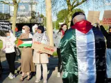 Manifestación en apoyo a Palestina y contra la participación de Israel en el festival de Eurovisión, en Róterdam.