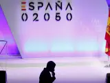 El presidente del Gobierno, Pedro S&aacute;nchez, en la presentaci&oacute;n del plan Espa&ntilde;a 2050.