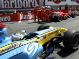 Schumacher y Alonso, en el GP de Mónaco de 2006