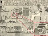 Una antigua pintura egipcia muestra una fruta parecida a una sandía.
