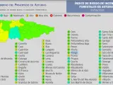 El riesgo de incendio forestal será alto en 19 municipios asturianos este lunes