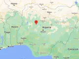 Localización de Tegina, en Nigeria.