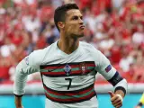 Cristiano Ronaldo celebra uno de sus dos goles contra Hungría.